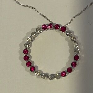 Diamond Ruby Pendant Necklace